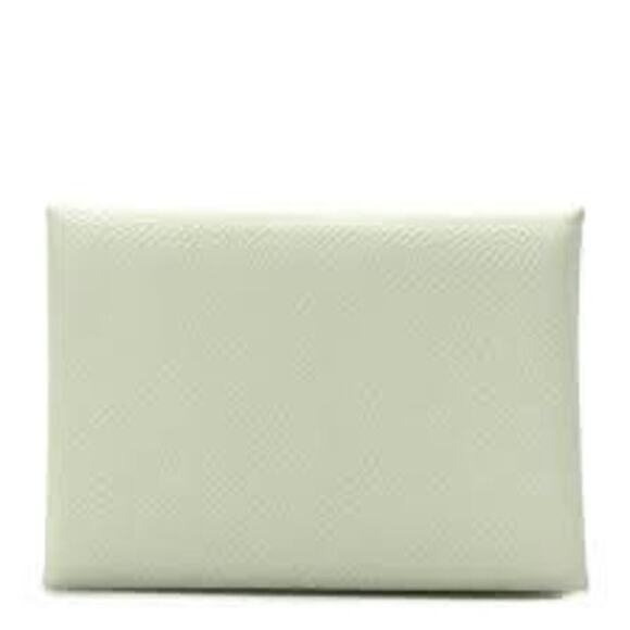 Hermès Epsom Calvi Duo Card Case Vert Fizz - Good Condition - Picture 1 of 8